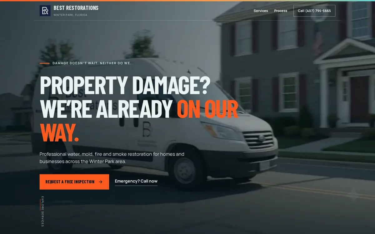 Best Restorations website, a real Digital Builders project