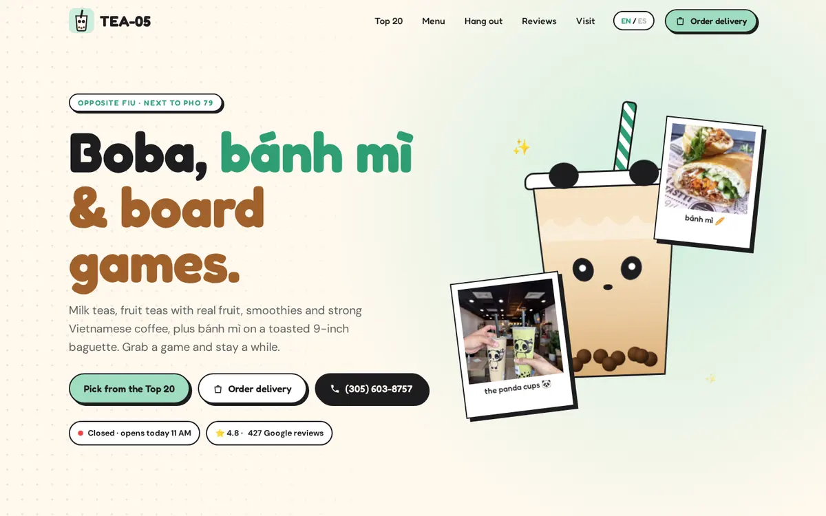 Sample website preview: TEA-05